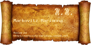 Markovitz Marianna névjegykártya